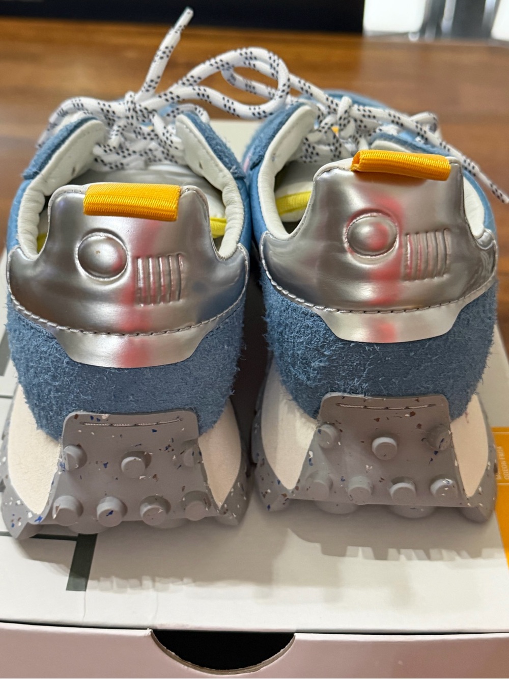 Women’s Blue & Pink Casual Runner Sneakers - Picture 7 of 8